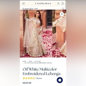 Off White Embroidered Lehenga Lashkaraa